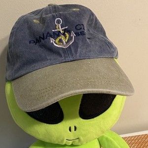 Panama City Beach embroidered baseball cap, Jean hat color on top with Khaki